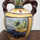 Grande amphore italienne en terre cuite décor polychrome