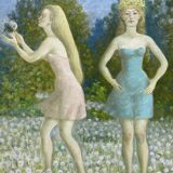 Portrait of young girls signed and dated 1991