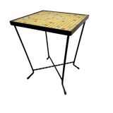 Mini vintage yellow plant table / mosaic side table