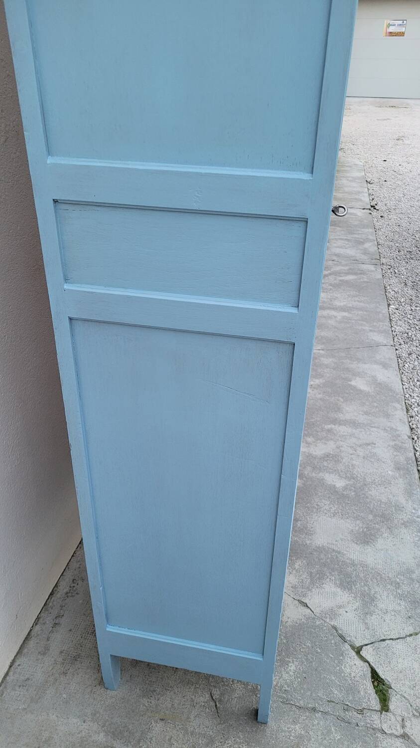 Parisian Art Deco armoire with beveled mirror and painted decoration