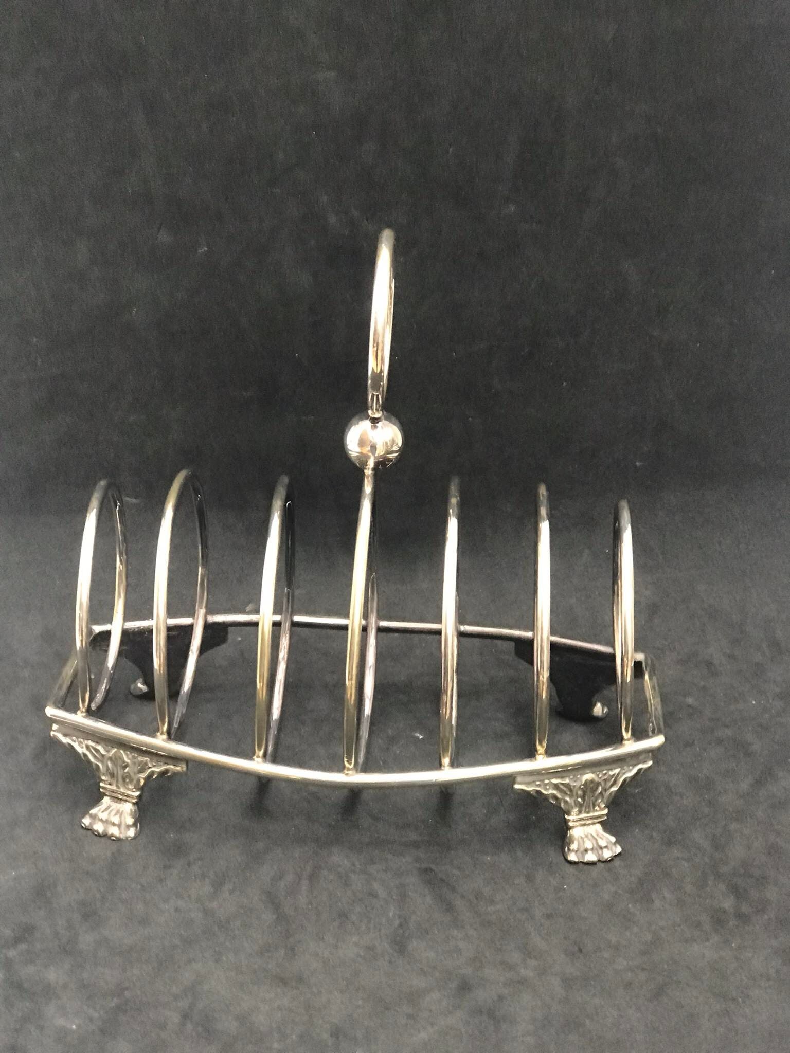 Victorian toast holder breakfast set 6 slices bread