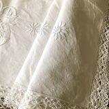 Old embroidered cloth, monograms and lace