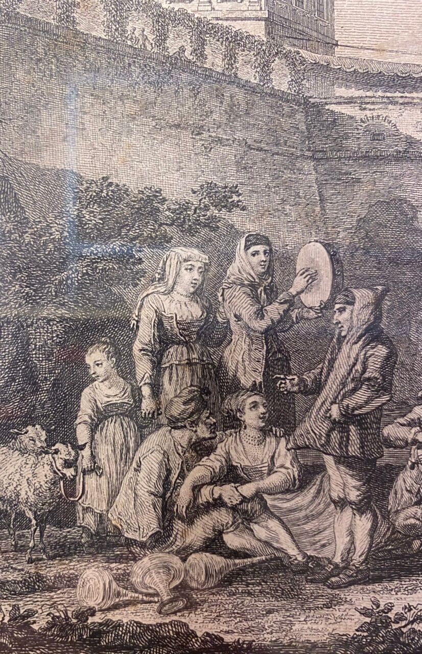 Lithographed plate, the troubadours, nineteenth century