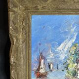 Haitian School 20th Century - Raoul Viard (referenced) - Marine Oil on panel