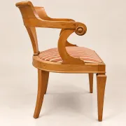 Set of 12 Empire armchairs – Solid oak – Gondola backrest