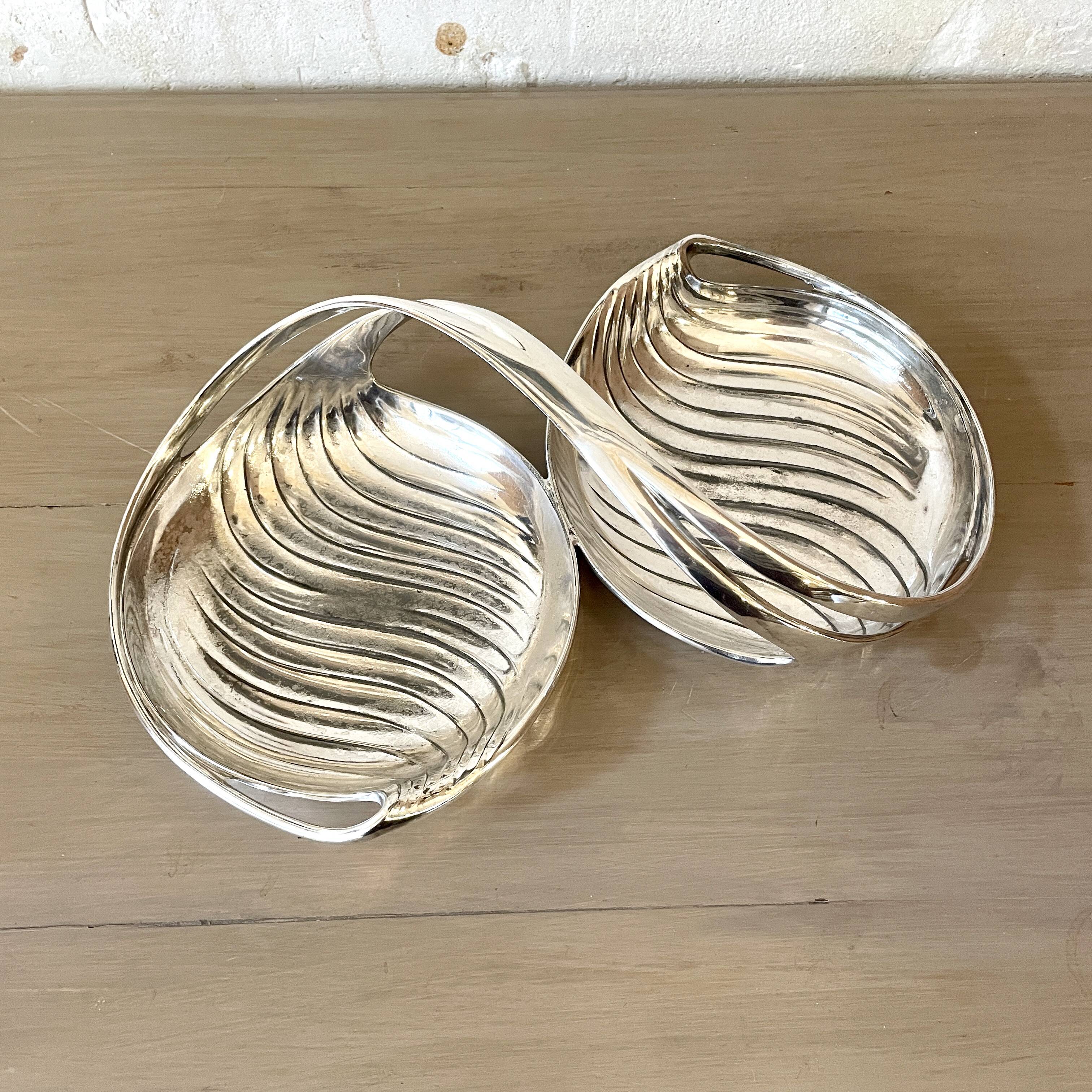 Art Nouveau double servant bowl Christofle Gallia silver metal