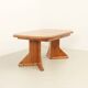 Large extendable Danish dining table in solid pine, 1970s.