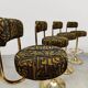 Vintage Swedish design Cobra barstools Borje Johanson ‘Art Deco print’