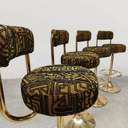 Vintage Swedish design Cobra barstools Borje Johanson ‘Art Deco print’