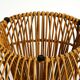 Original 1960s Italian bamboo rattan stool with its original seat cushion