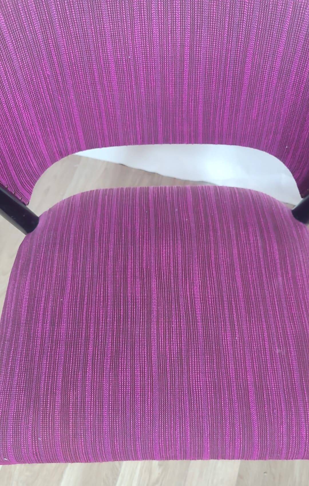 4 vintage chairs in purple fabric
