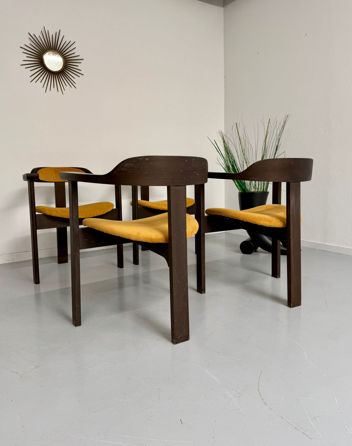 4 chairs model Expo 68 designed by Robert Haussmann, 1960s vintage.