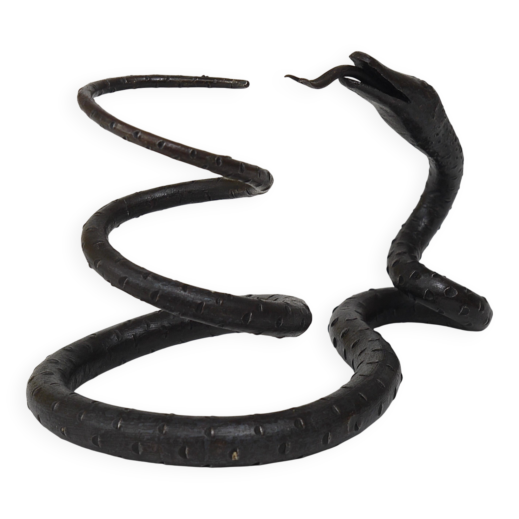 Sculpture of a serpent or wrought iron serpent in the style of Edgar Brandt, Austria, 1920s.