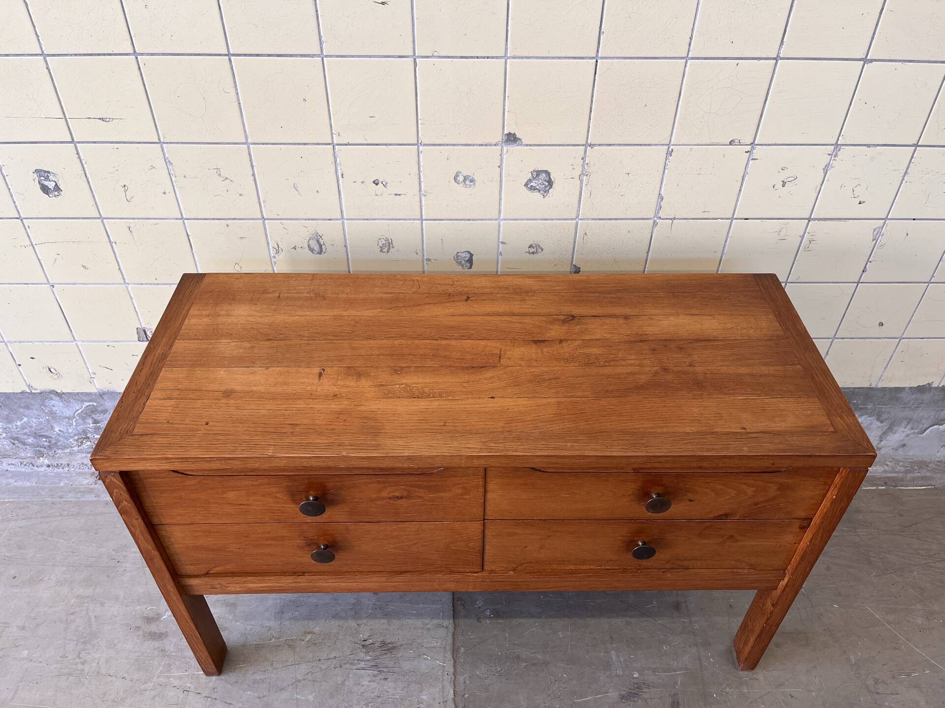 Vintage elm wood cabinet