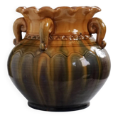 Scalloped ceramic vase with curled handles | Latvia | 1960s