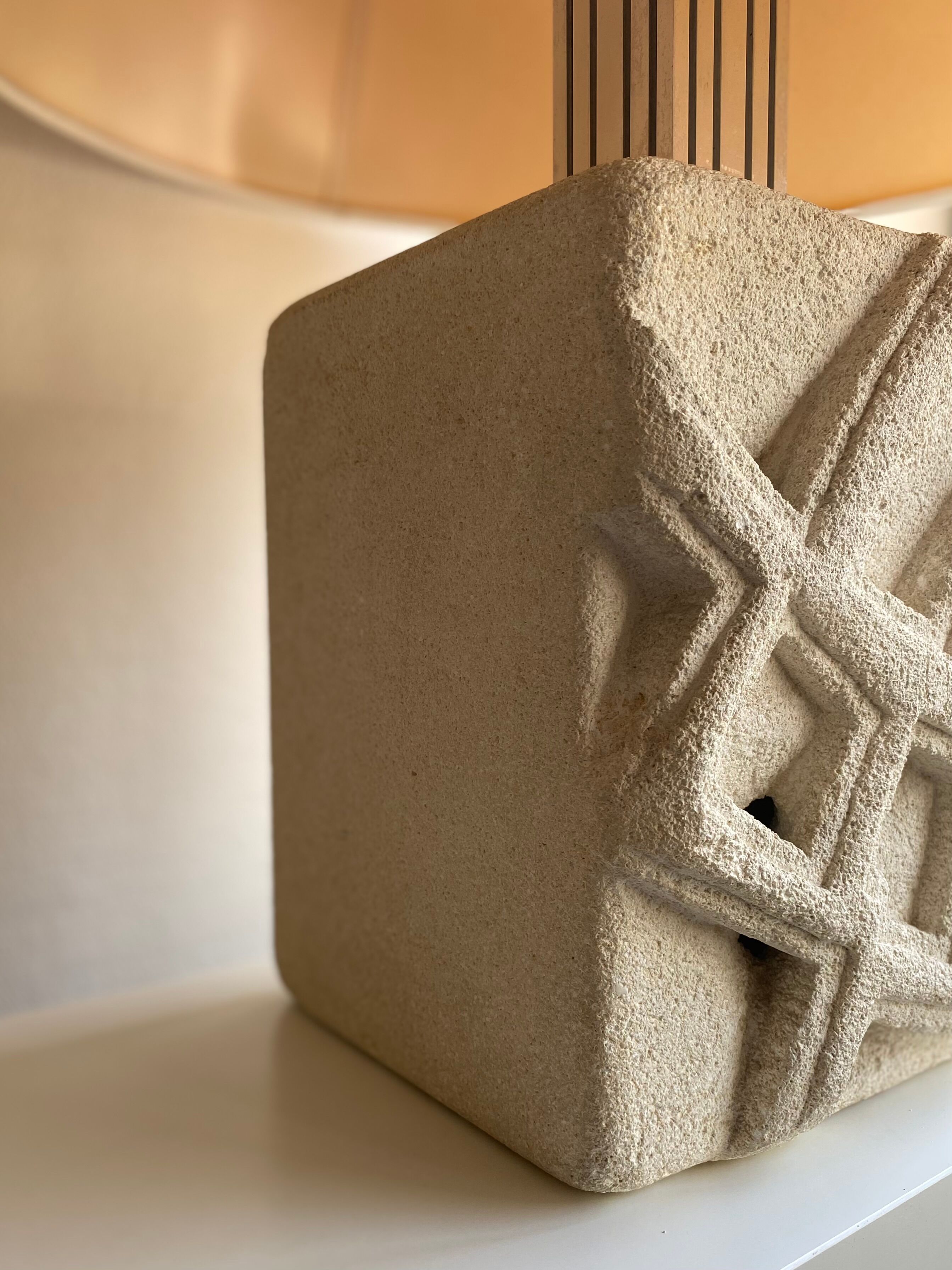 Carved stone lamp, albert tormos
