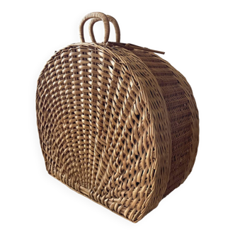 Rattan and wicker picnic basket