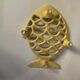 Vintage cast iron yellow fish soap holder