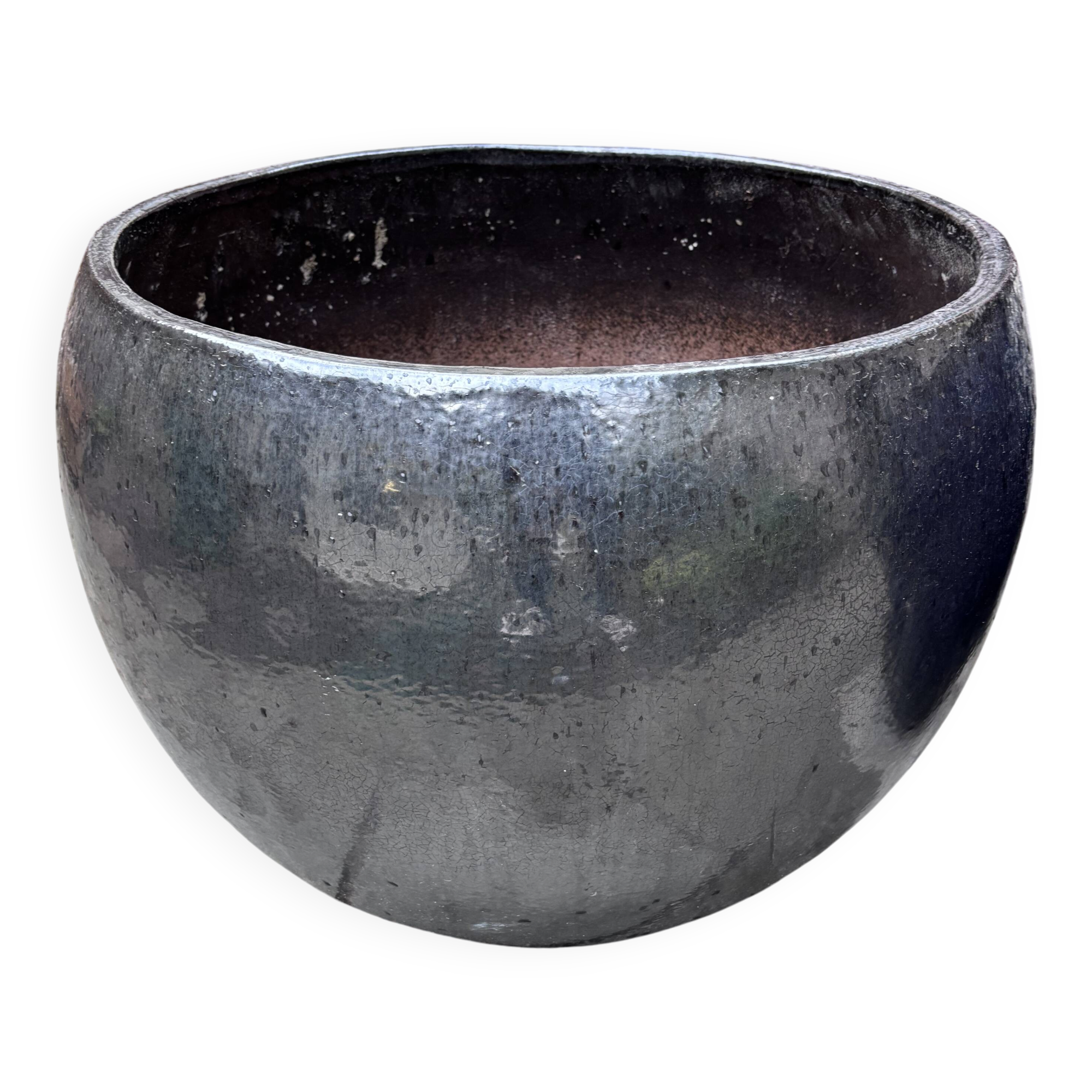 Large premium enamelled pot / planter – excellent condition