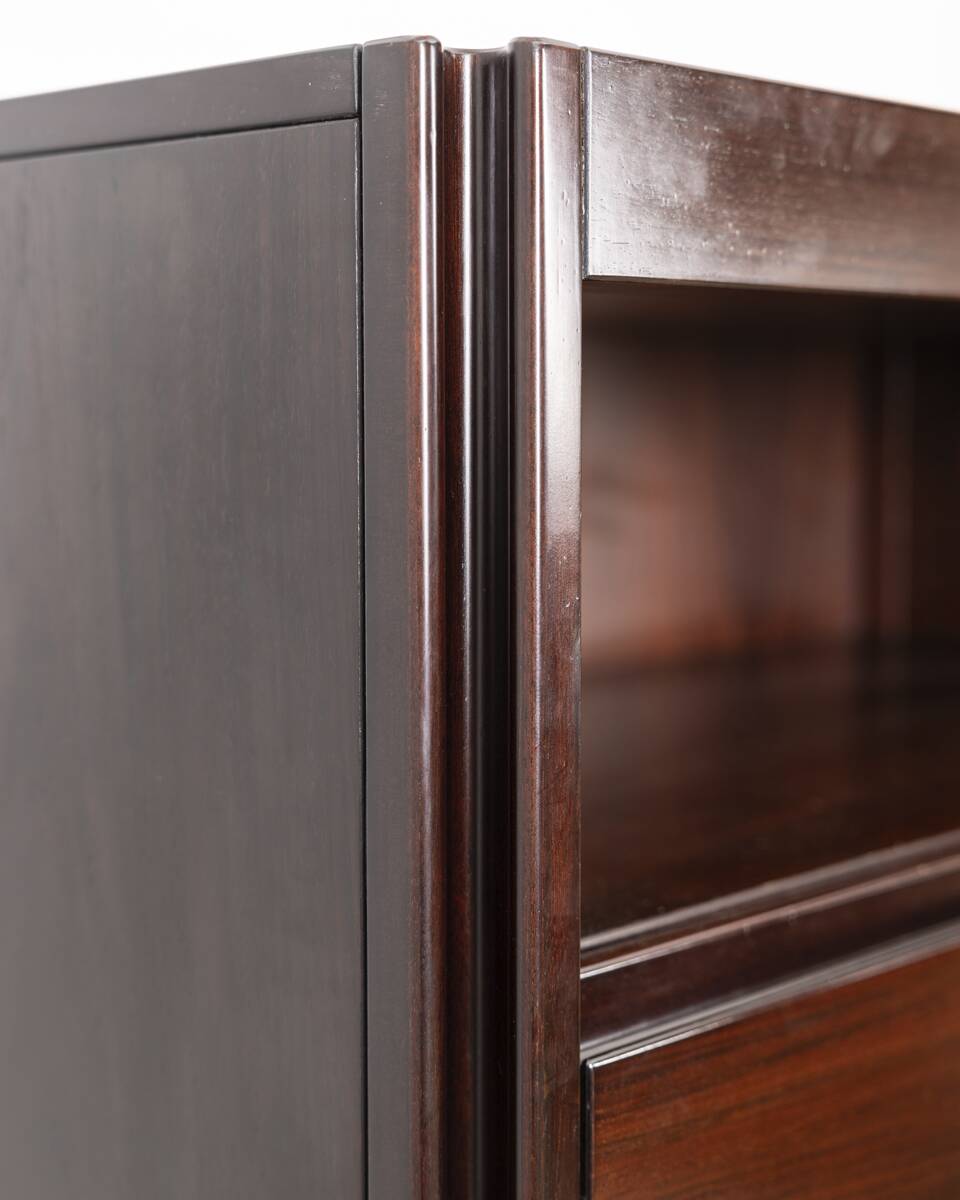 Vintage 60's highboard sideboard in wooden mangiarotti design for molteni