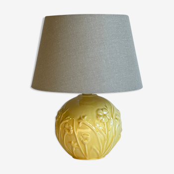 Lamp vintage yellow ceramic ball