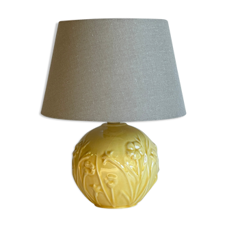Lamp vintage yellow ceramic ball