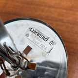 Minimalist suspended glass ball lamp from the vintage German space age by Glashütte Limburg, 1970s.