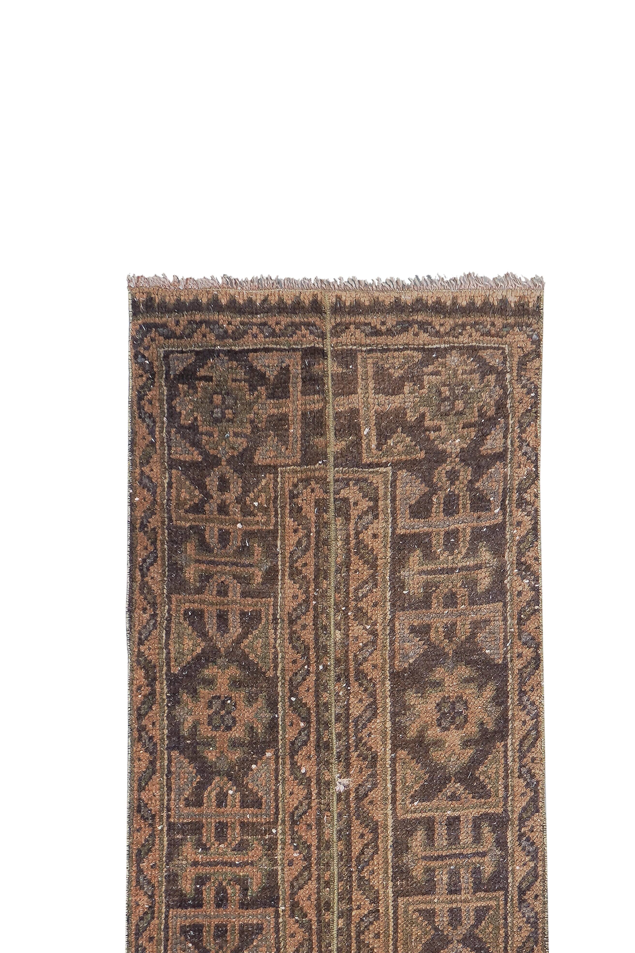 Vintage Turkish Oushak Rug Handwoven 53x560 cm