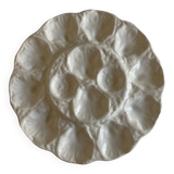 Plat en faïence de Gien blanche 1970