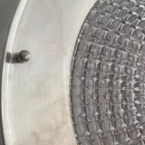 Vintage ceiling lamp in metal and pressed molded glass, France 1970