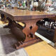 Large solid wood monastery table – trestle base