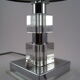 Modernist seventies table lamp 1970 cubes cut glass and chrome metal cylinders