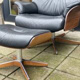 Leather  reclining chair and ottoman