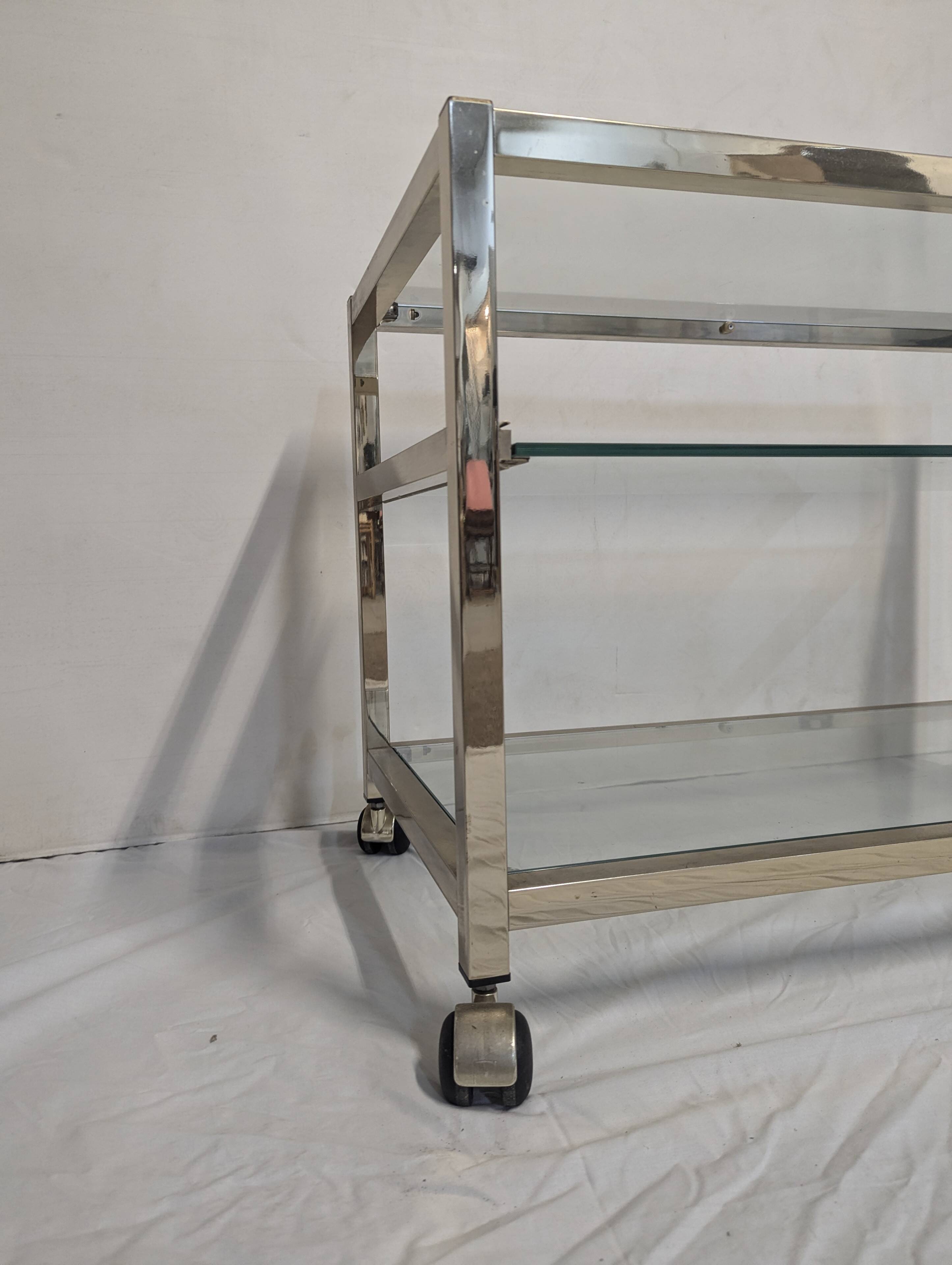 Brass coffee table bar cart