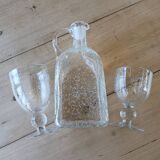 Antique blown amber bubble glass jar