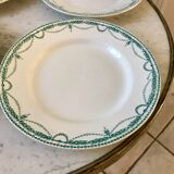 set of 4 flat plates in Terre de Fer Saint Amand model René 19th century