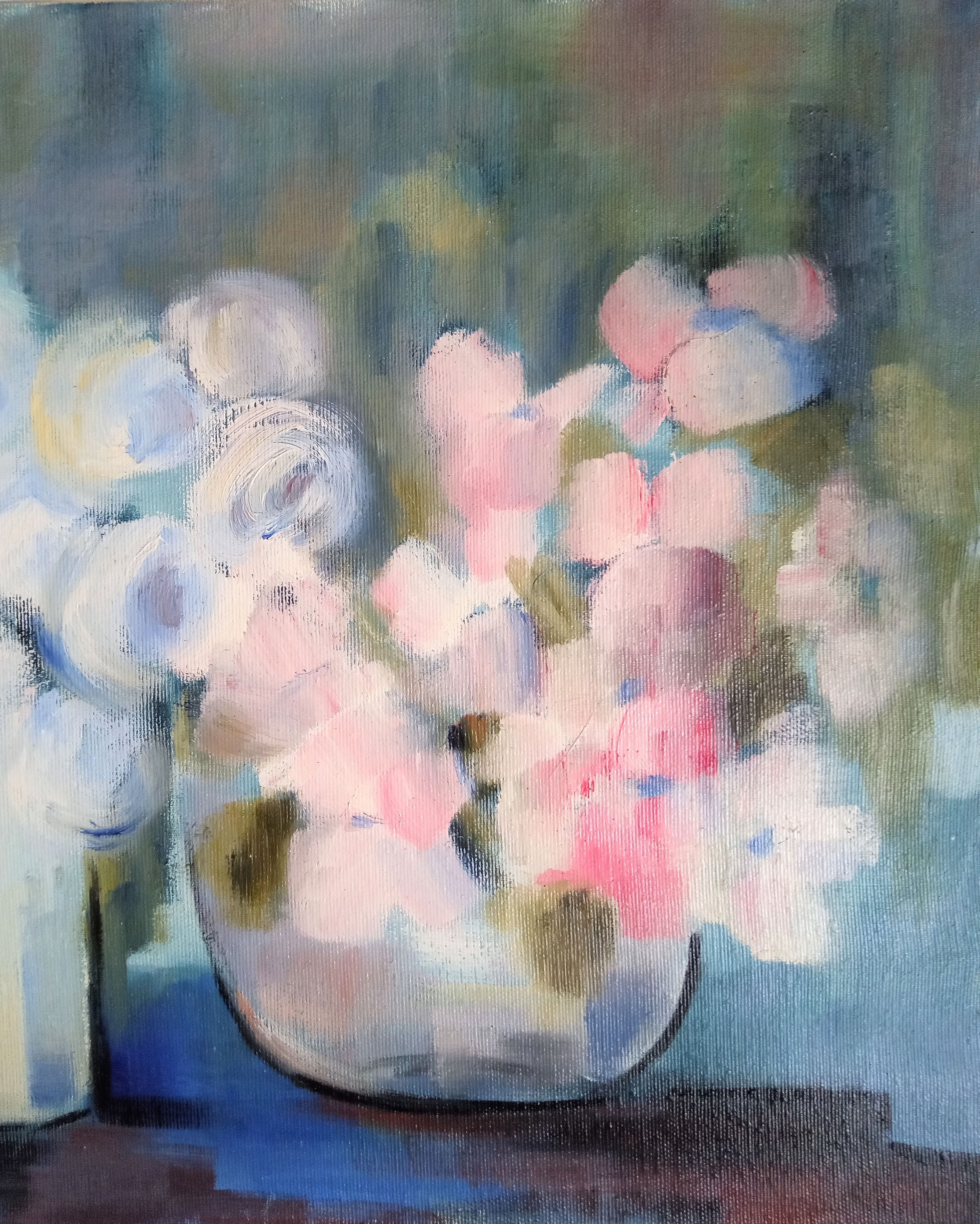 Impressionist still life with flowers, oil on canvas signed and framed