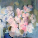 Impressionist still life with flowers, oil on canvas signed and framed