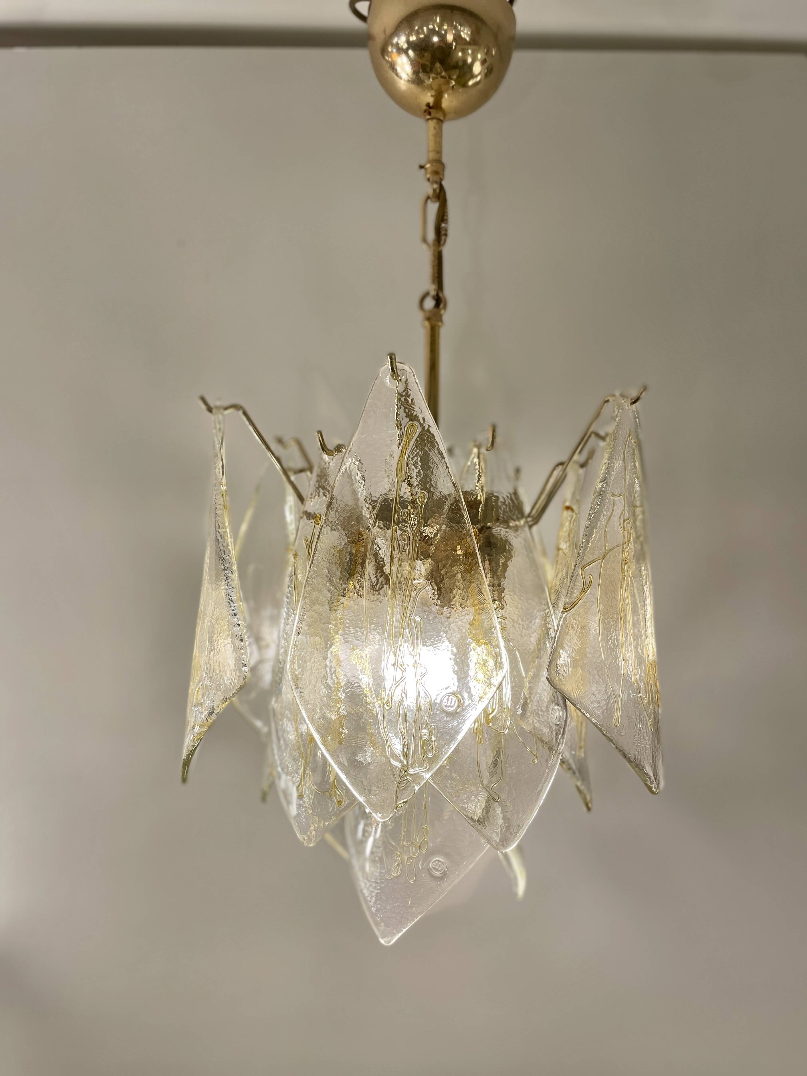 Suspension en verre de Murano, années 80