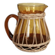 Amber glass and wicker carafe