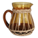 Amber glass and wicker carafe