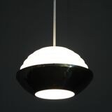 1950s Czechoslovak brass pendant with opaline glass diffuser