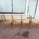 Set of 4 Scandinavian chairs in wood and fabric.