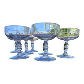 Set of 7 champagne glasses in crystal table art champagne cremant