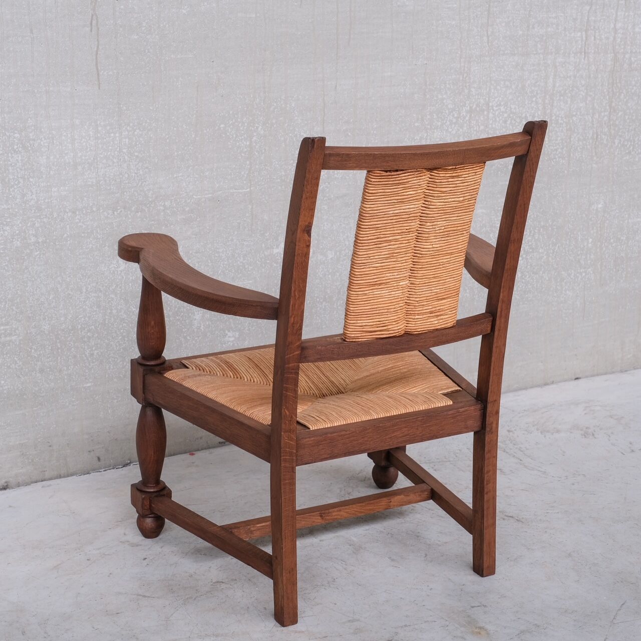 Pair of Mid-Century Rush French Armchairs