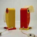 Paire de lampes Toucan design italien années 70 Enea Ferrari