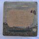 Antique wooden footrest with sheep décor fabrics in the meadow VINTAGE