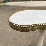 Pair of marble and ivory tripod pedestal tables