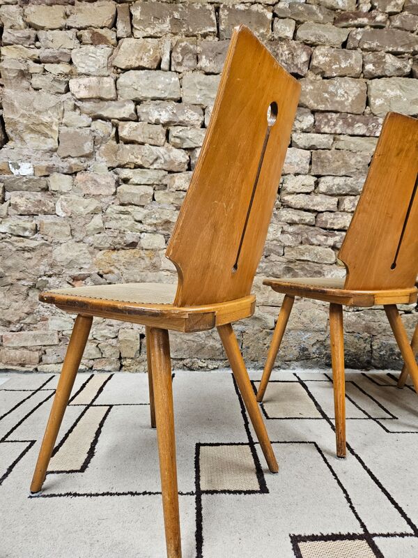 Lot 4 chaises bistrot brutaliste