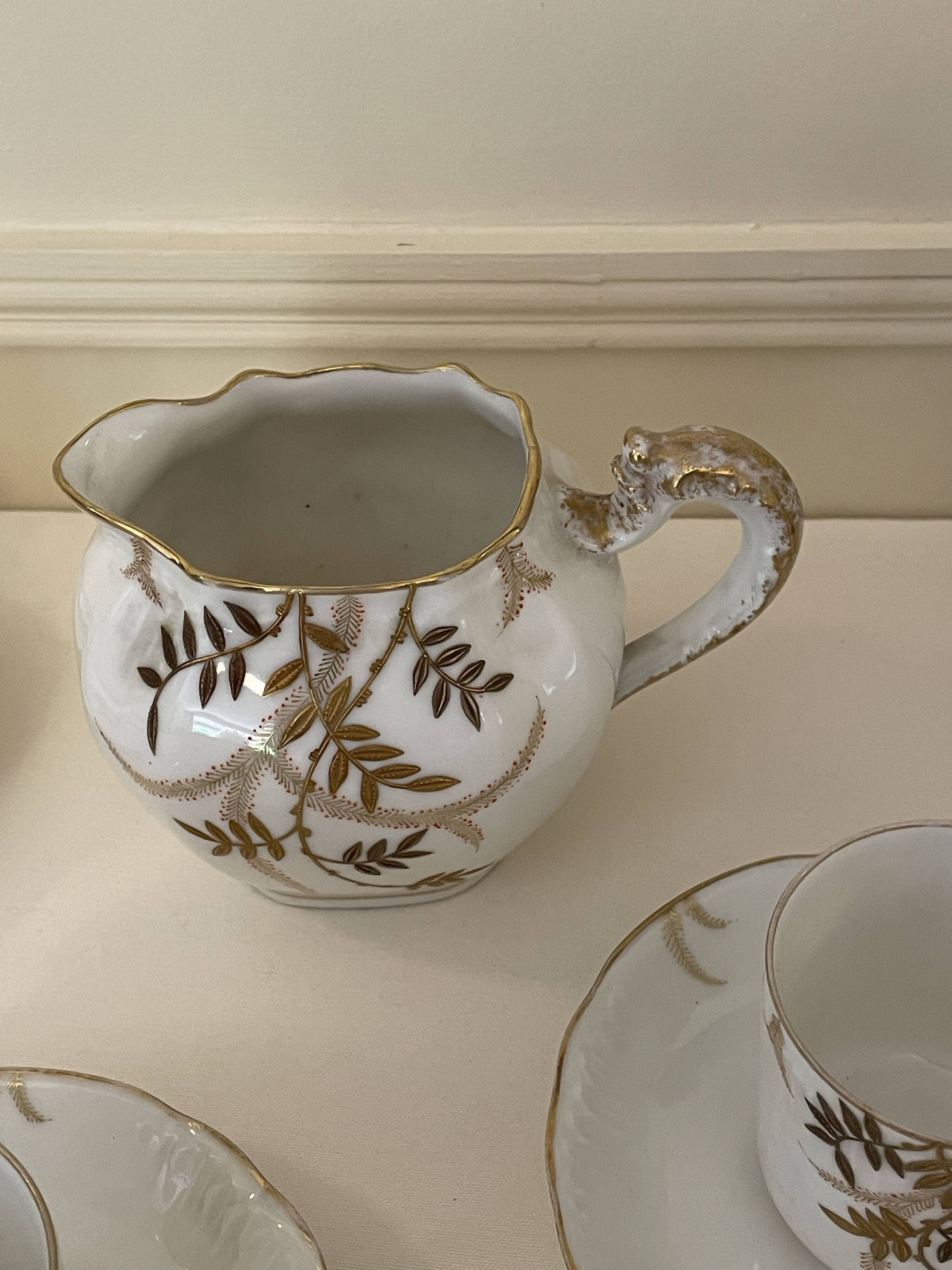 Coffee service Limoges Léon Sazerat 19th century - 12 cups